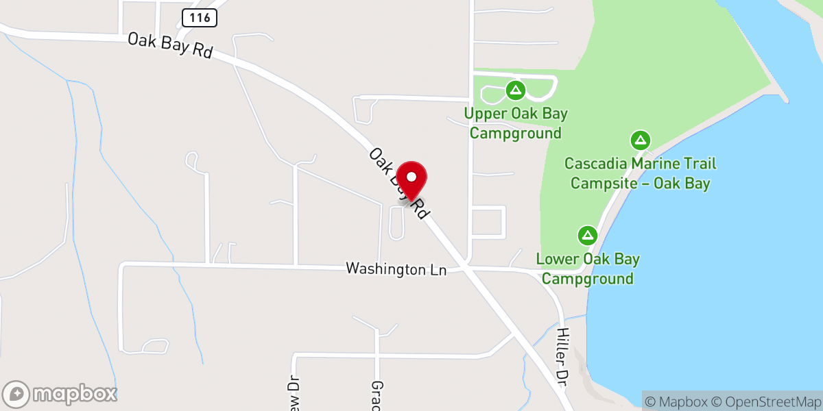 Map showing location of Oak Bay Baptist Church