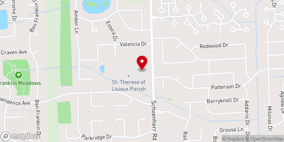Map showing location of St Therese of Lisieux Parish
