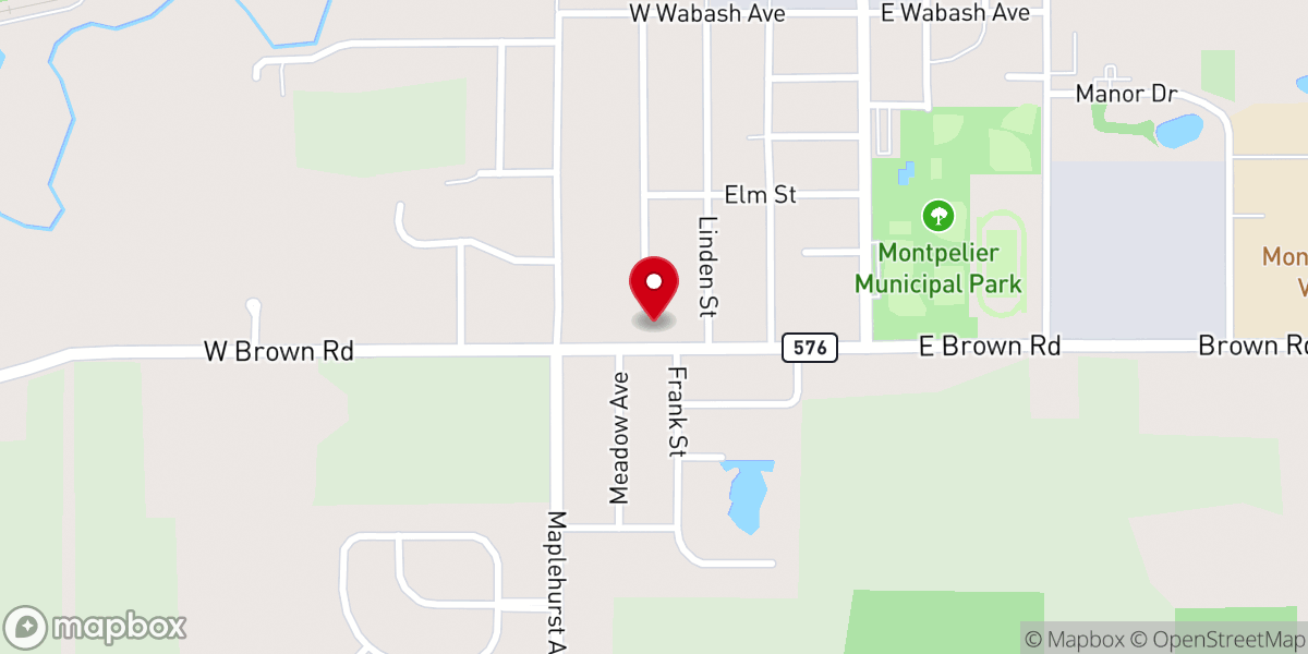Map showing location of Montpelier First Church of the Nazarene