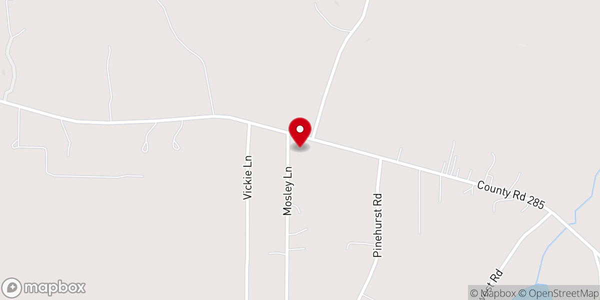 Map showing location of Lake Tyler Baptist Church