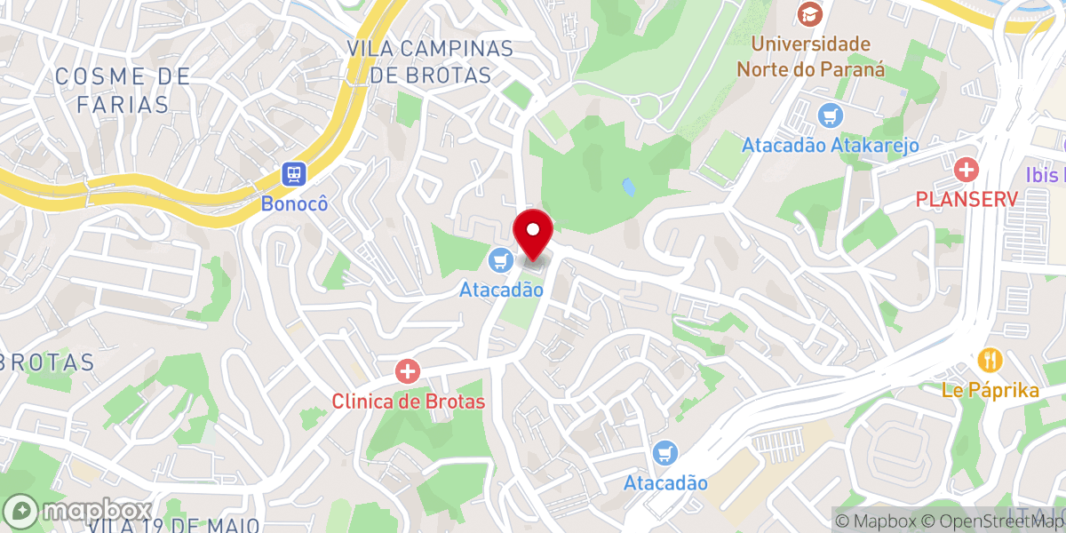 Map showing location of Comunidade Evangélica Vida Nova
