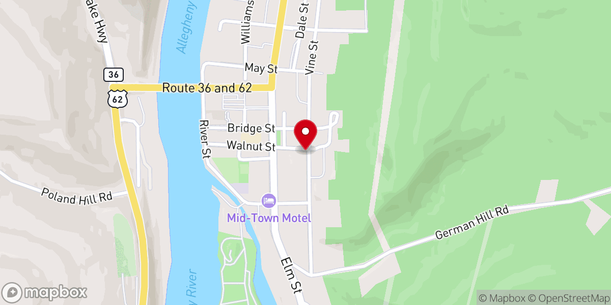 Map showing location of Evans Randy L
