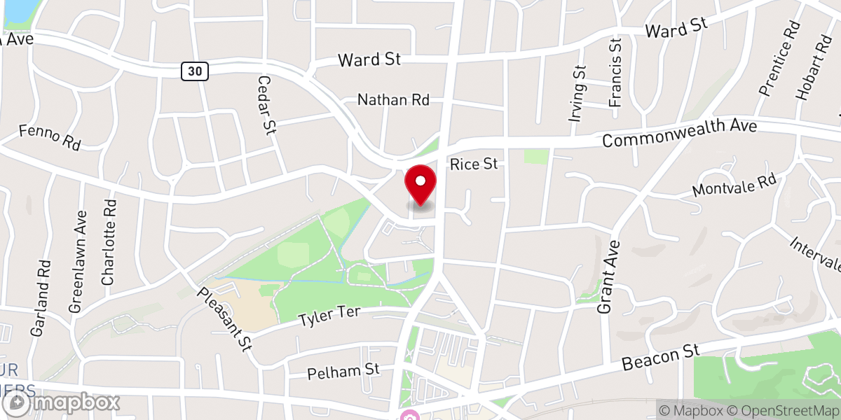 Map showing location of Trinity Parish of Newton Centre