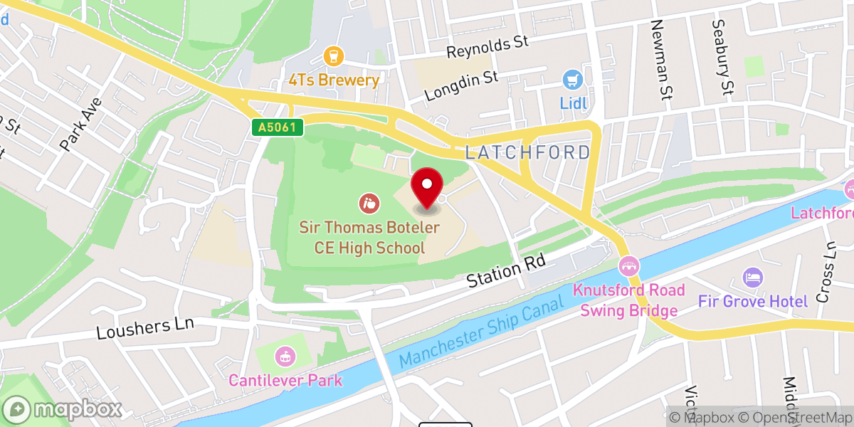 Map showing location of Life Church Latchford Warrington