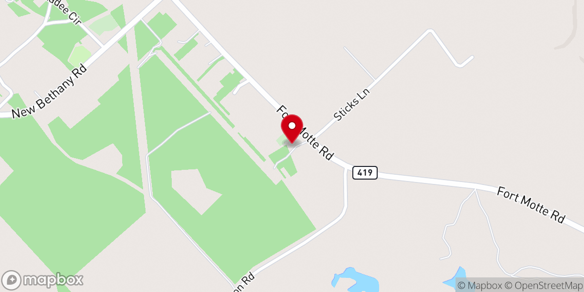 Map showing location of Mizpah Church
