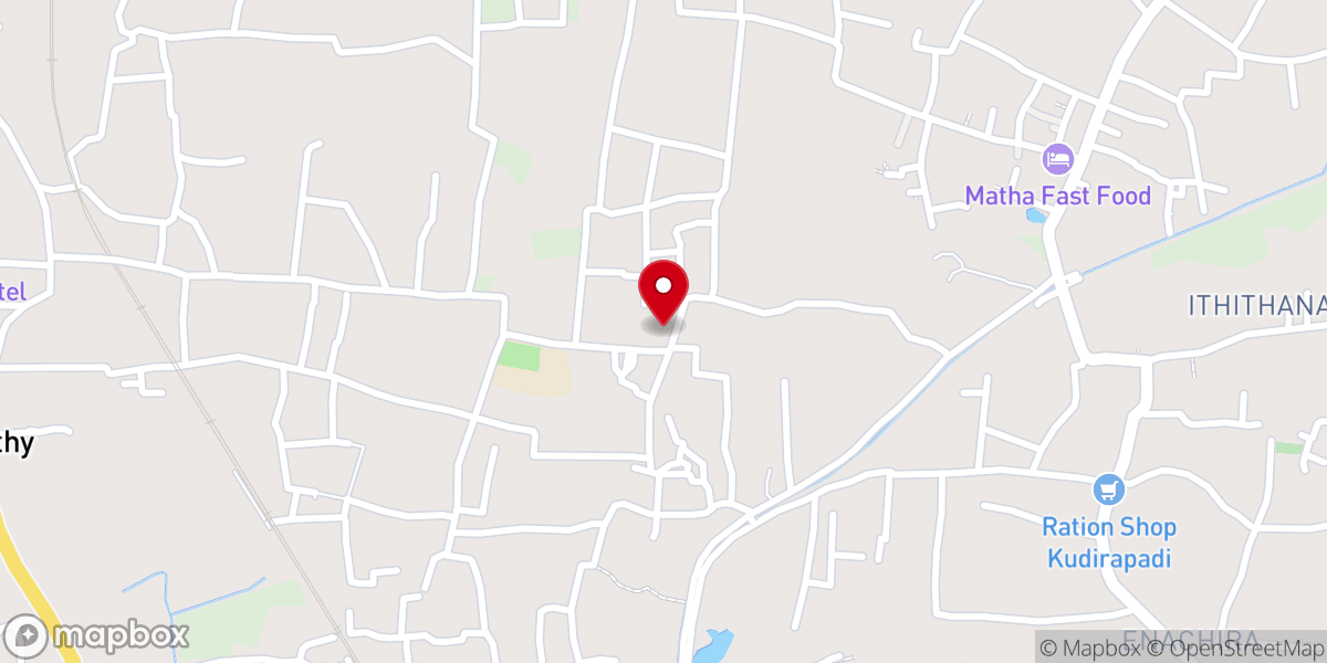 Map showing location of Holy Family Syro Malabar Church, Podippara