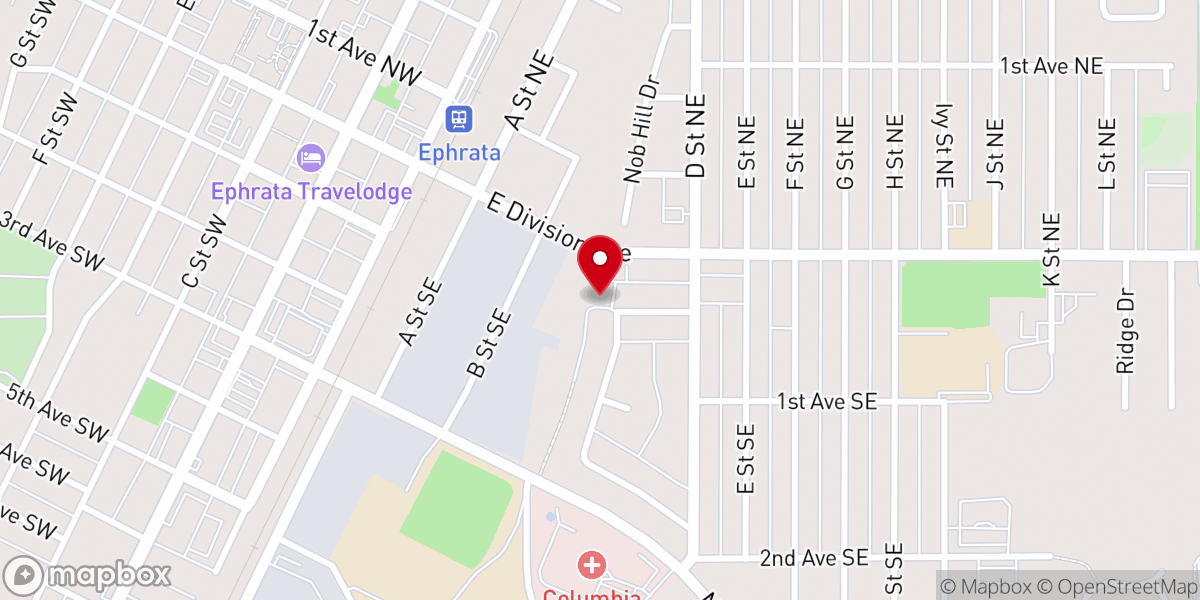 Map showing location of Ephrata Church of Christ