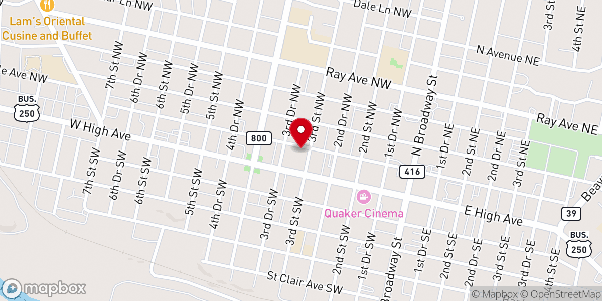 Map showing location of Trinity Episcopal Church