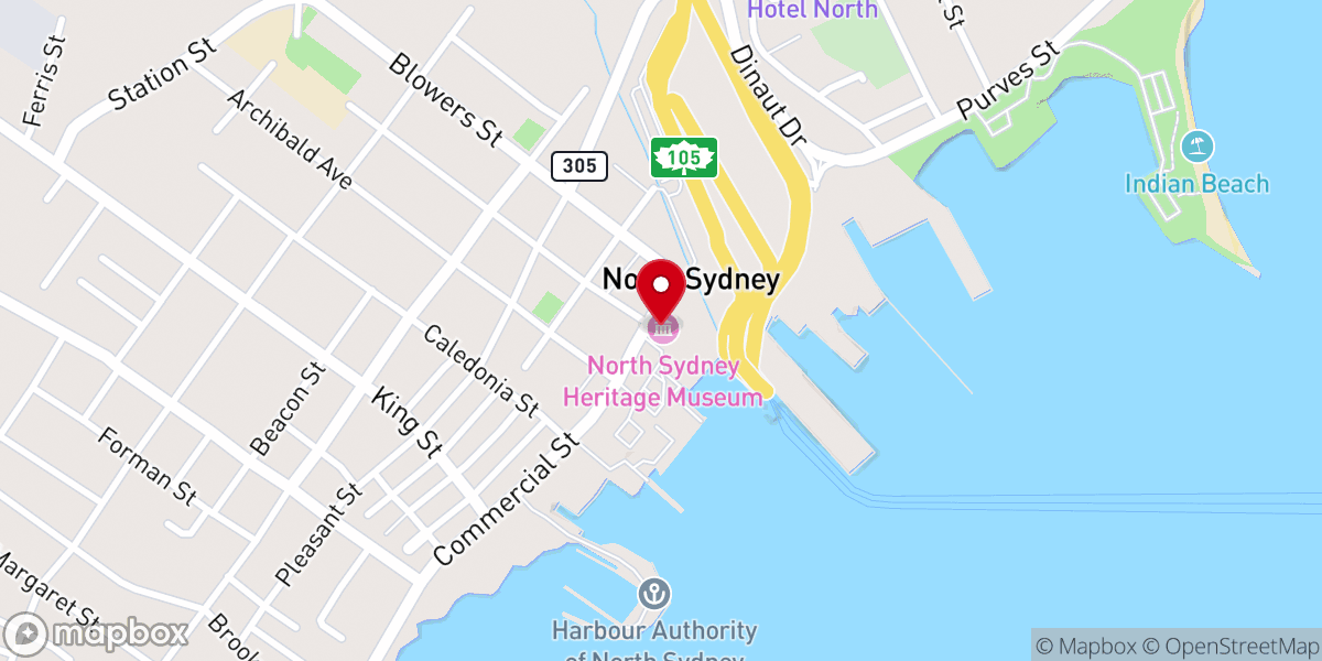 Map showing location of North Sydney Historical Museum