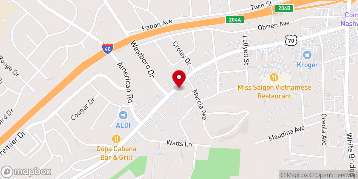 Map showing location of West Side Assembly of God Church