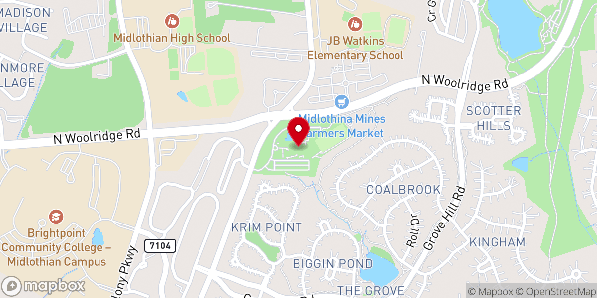 Map showing location of Midlothian Family YMCA