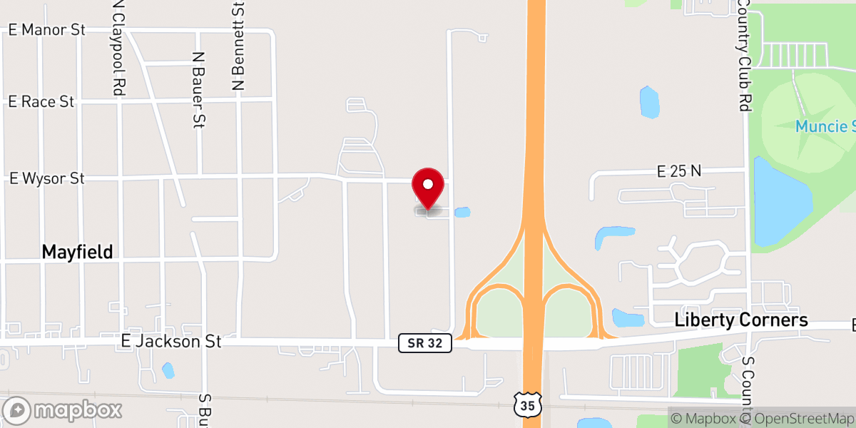 Map showing location of Bethel United Baptist Church