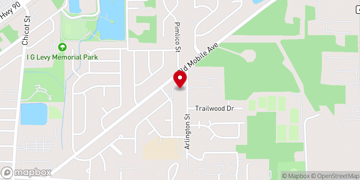 Map showing location of Arlington Heights Baptist Church