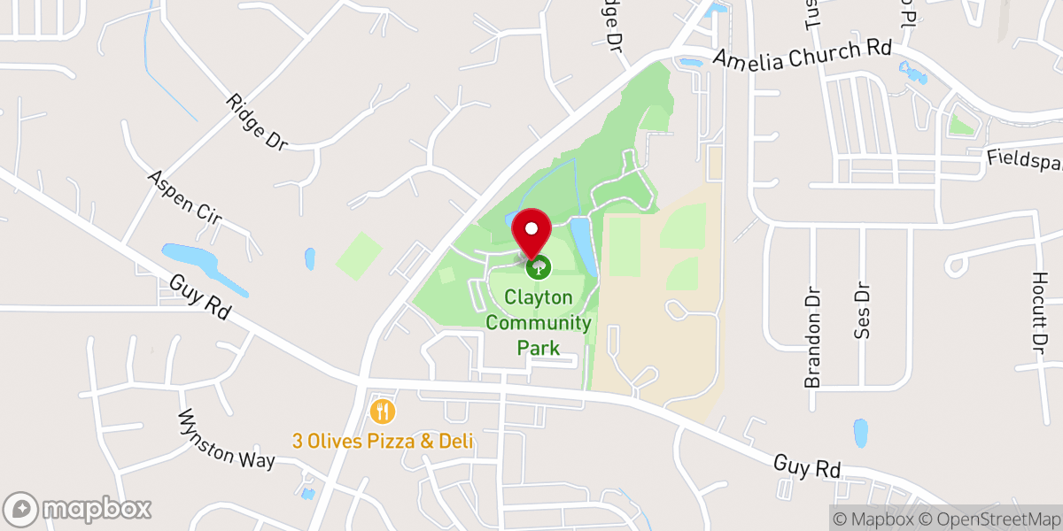 Map showing location of Clayton Community Park