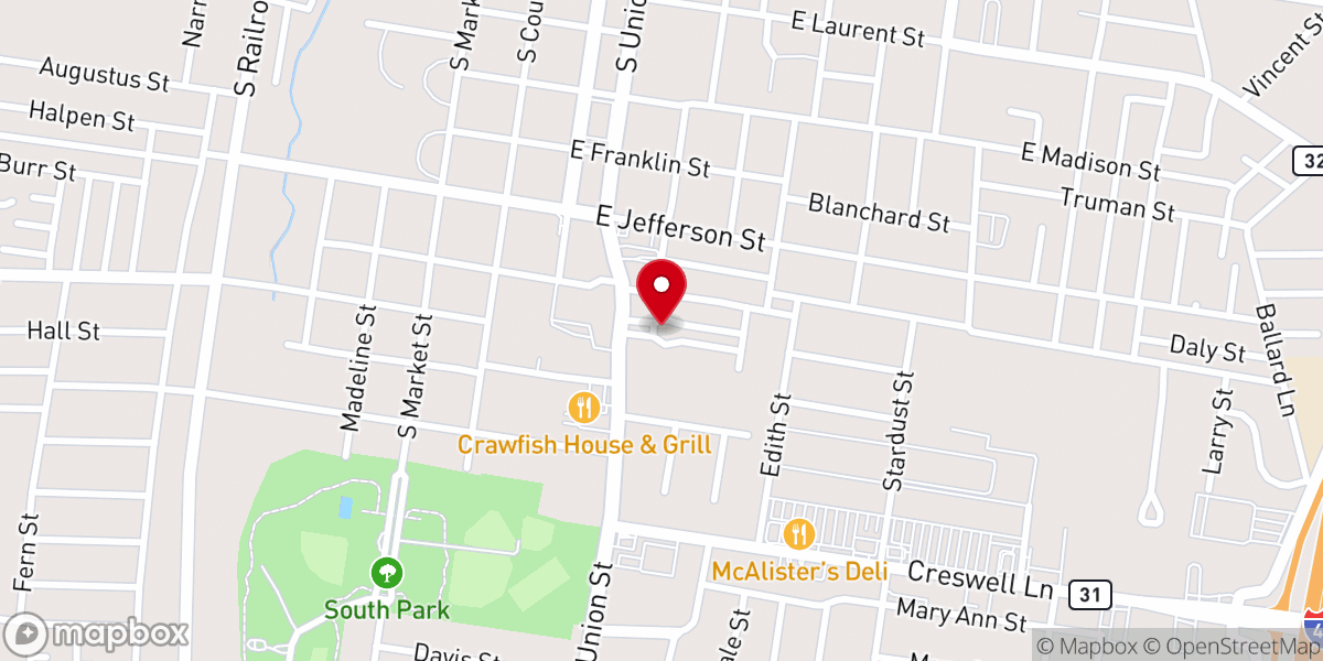Map showing location of Epiphany Episcopal Church