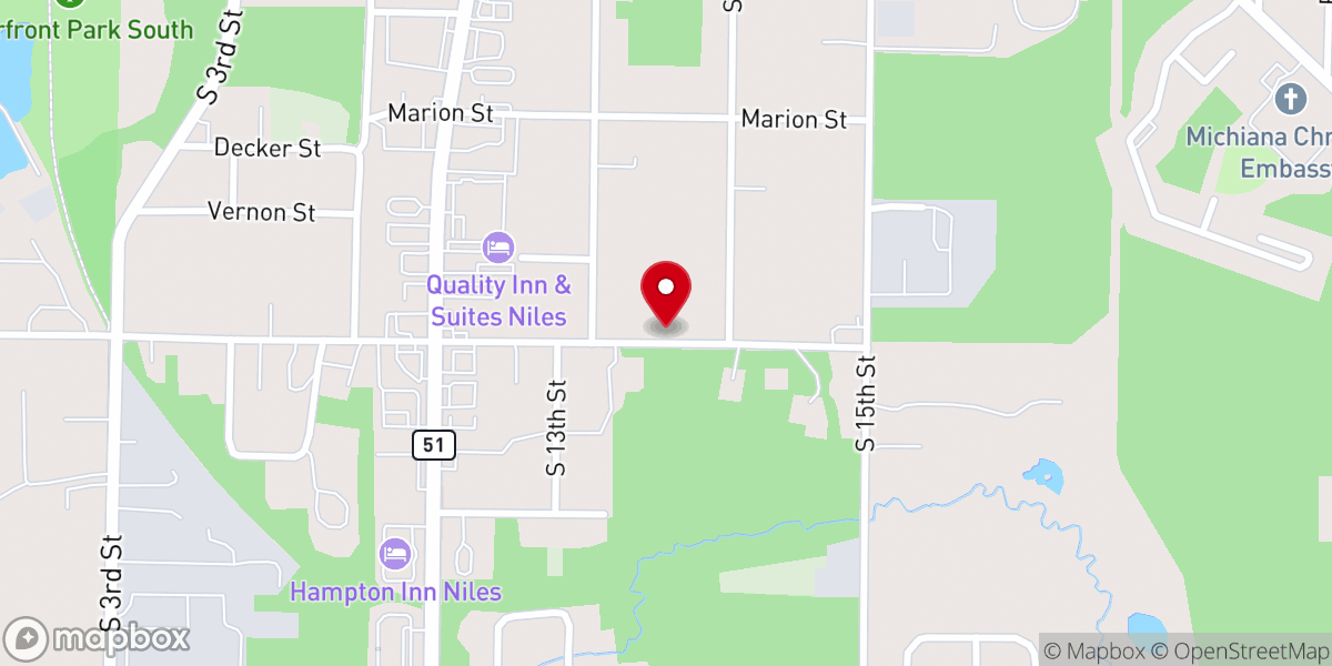 Map showing location of Niles Southside Seventh-day Adventist Church