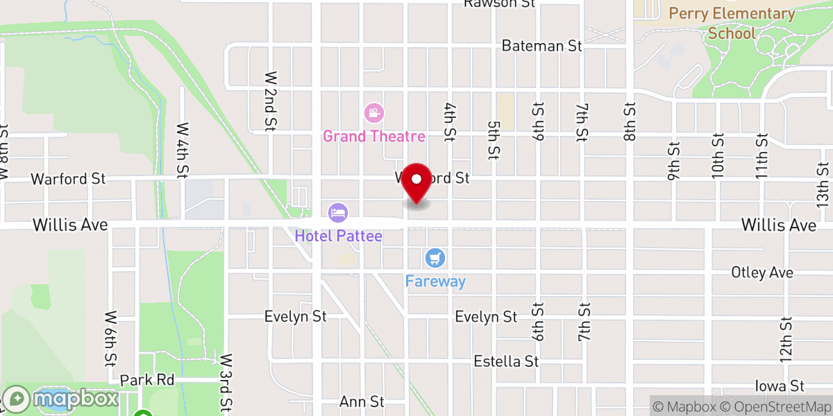 Map showing location of Perry First United Methodist Church