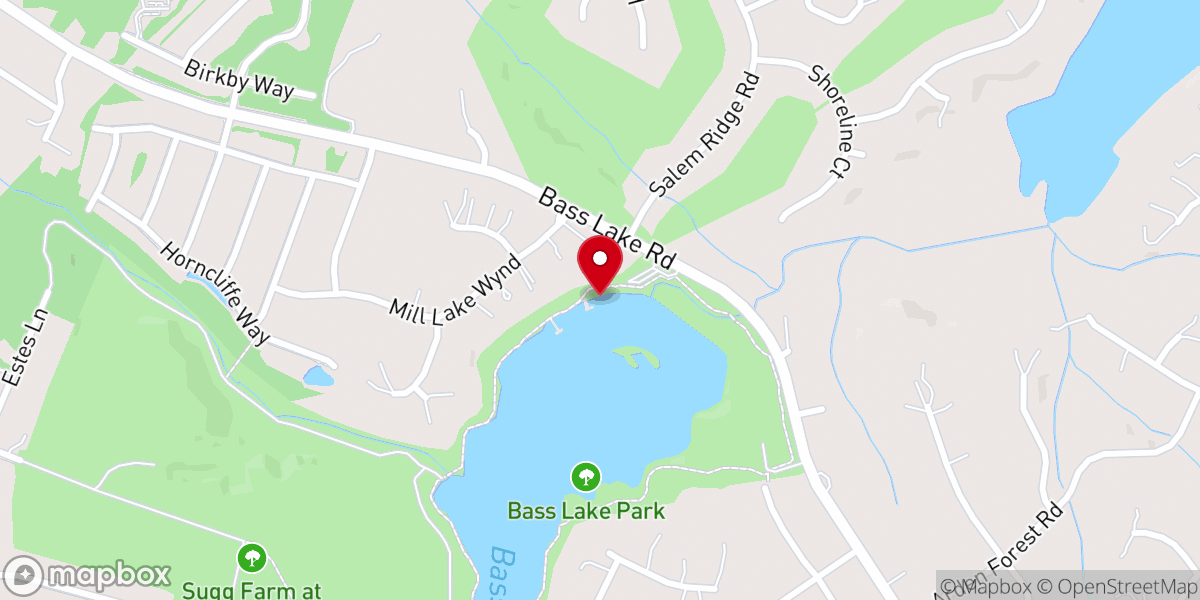 Map showing location of Bass Lake Park