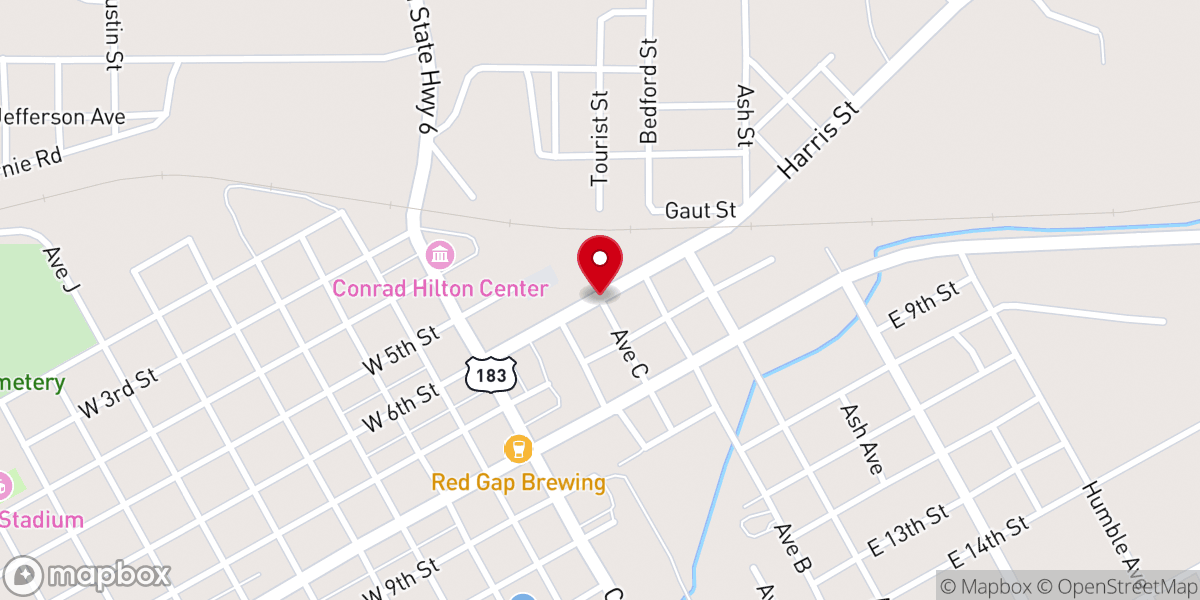 Map showing location of Northside Baptist Church Cisco