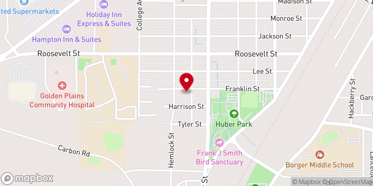 Map showing location of Franklin and Juniper St. church of Christ