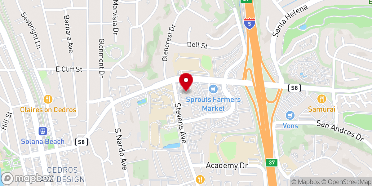 Map showing location of Solana Beach Presbyterian Church