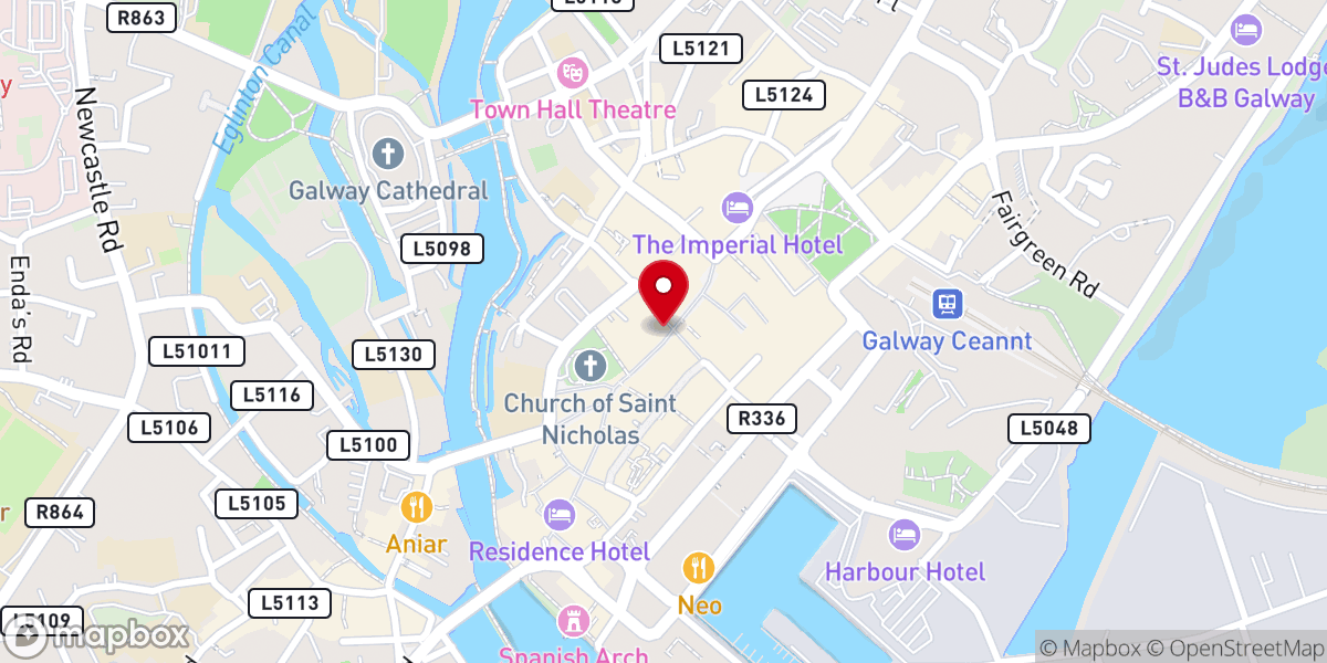 Map showing location of Lynch's Castle