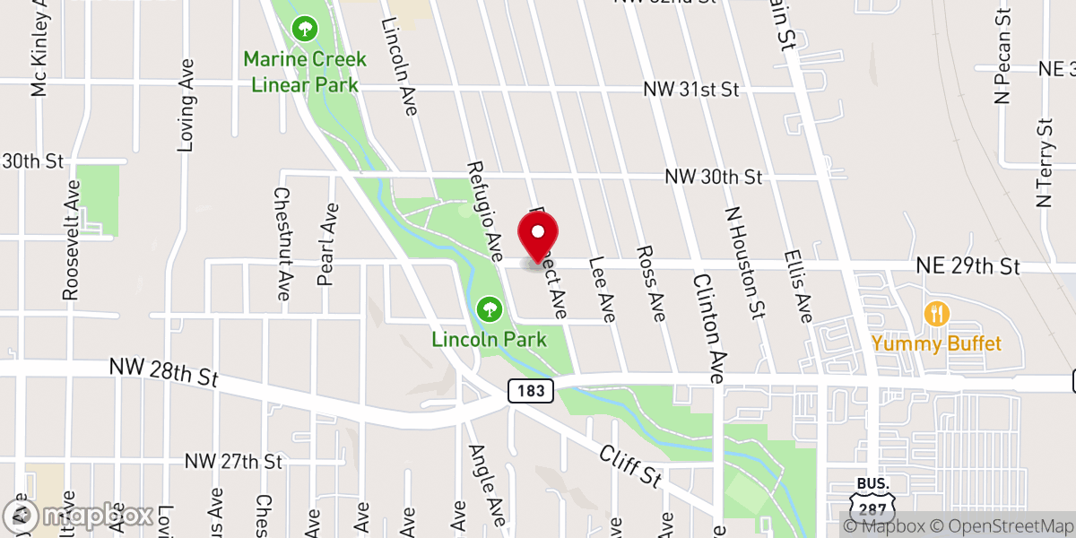 Map showing location of Benson Chapel C.M.E. Church