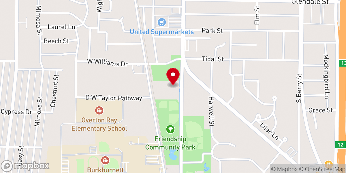Map showing location of Abundant Life Church
