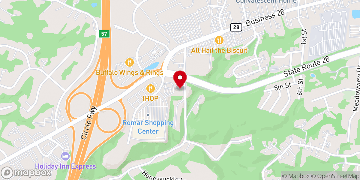 Map showing location of Ebenezer Baptist Church