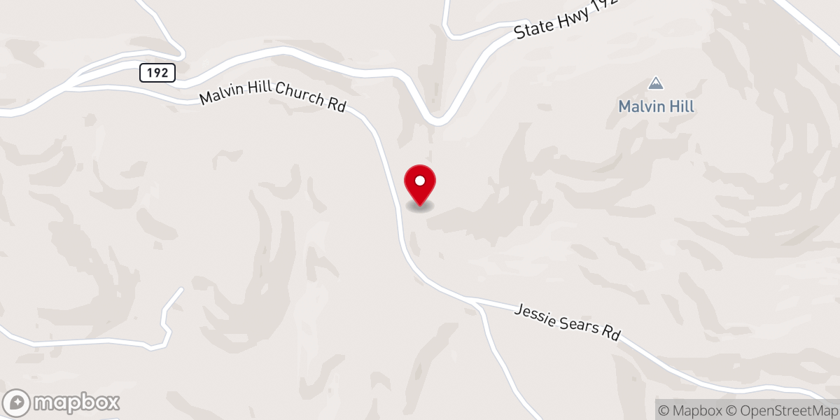Map showing location of Malvin Hill Church
