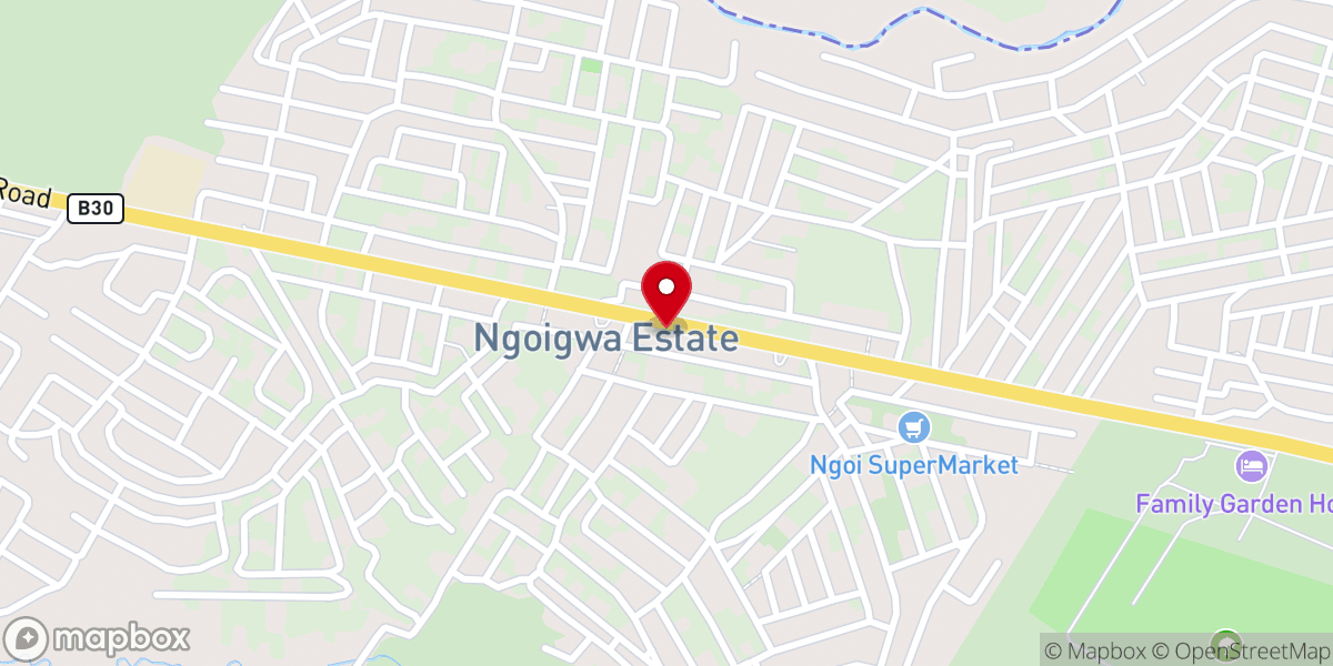 Map showing location of PCEA NGOINGWA CHURCH