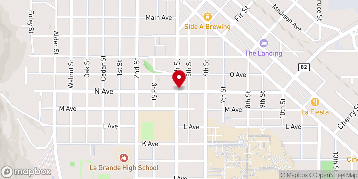 Map showing location of Marker of The First La Grande LDS Church