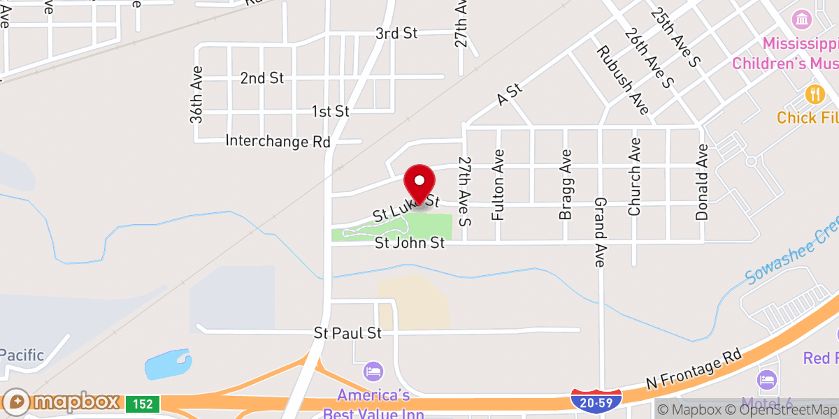 Map showing location of St Elizabeth United Methodist Church