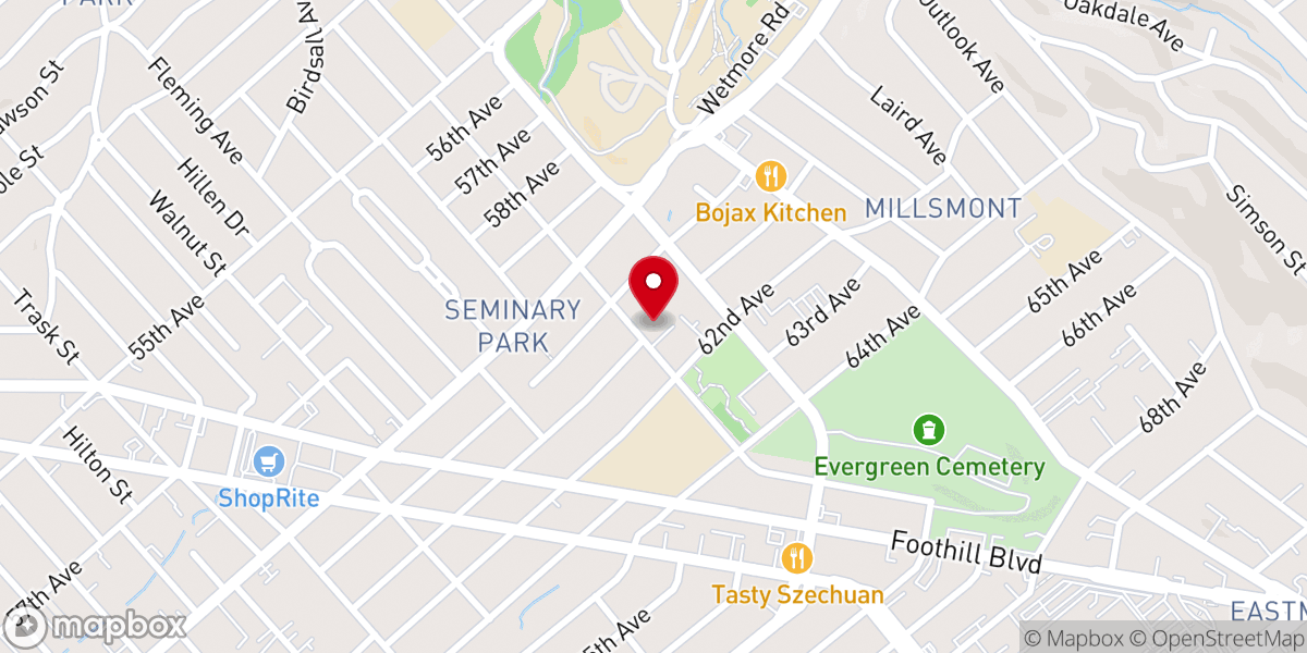 Map showing location of Evangelical Lutheran Church of Our Redeemer