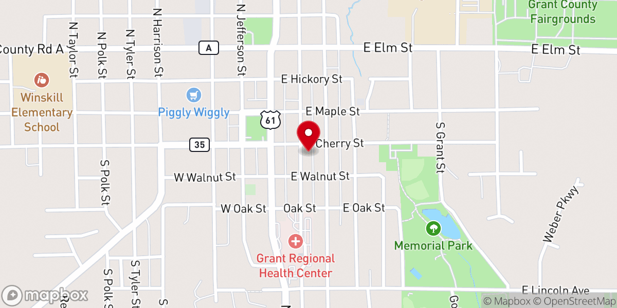 Map showing location of Lancaster United Methodist Church