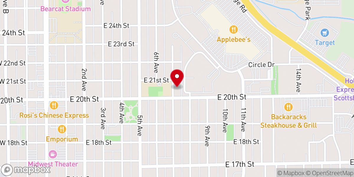Map showing location of Salem Congregational Church