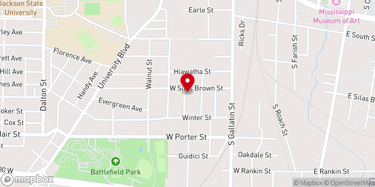 Map showing location of Jackson Revival Center Church - Downtown Campus