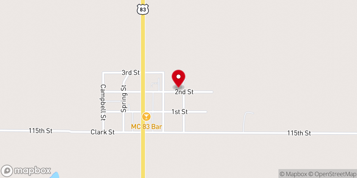 Map showing location of St. Paul's Lutheran Church - Mound City, SD