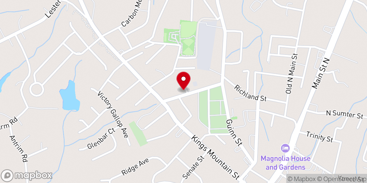 Map showing location of Flat Rock Baptist Church