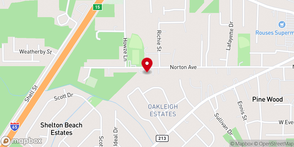 Map showing location of Norton Avenue Assembly of God Church