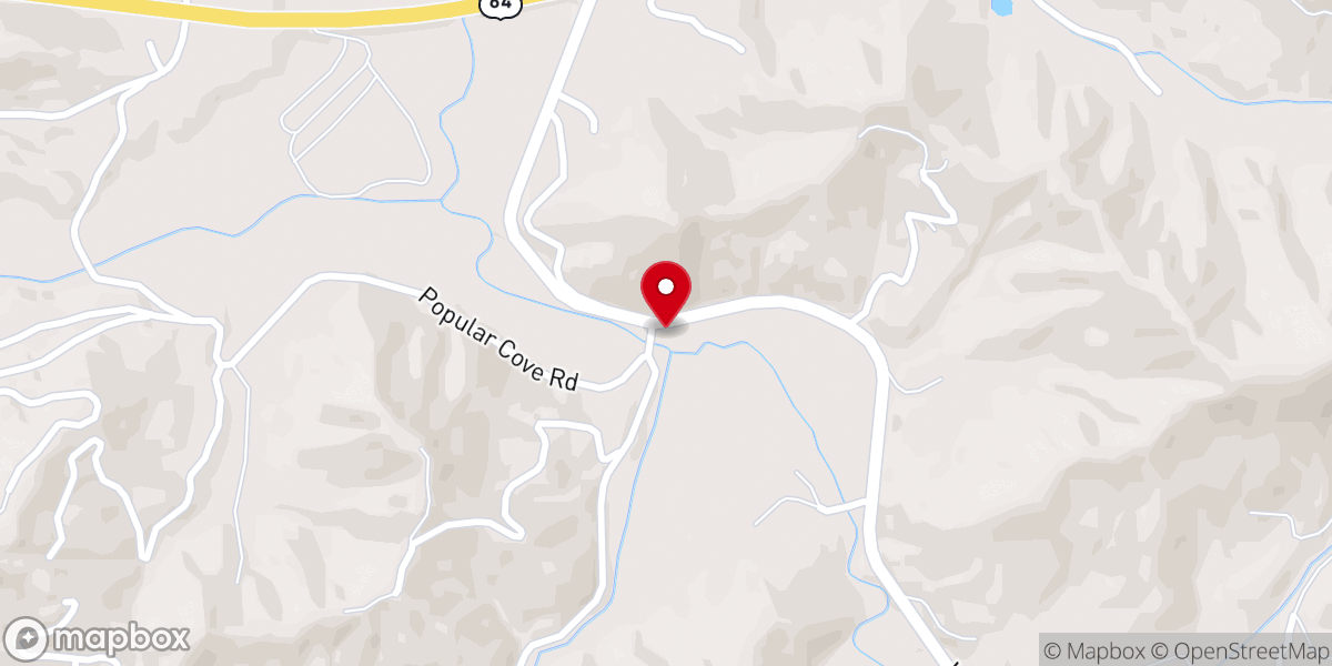 Map showing location of Cartoogechaye Baptist Church
