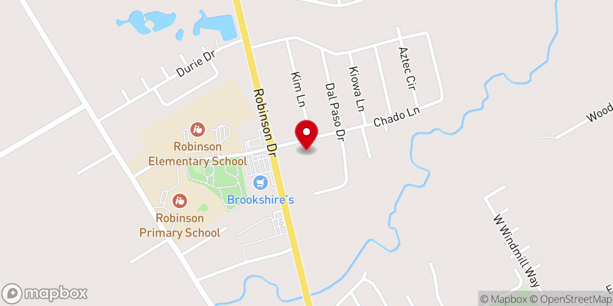 Map showing location of Robinson Church of Christ