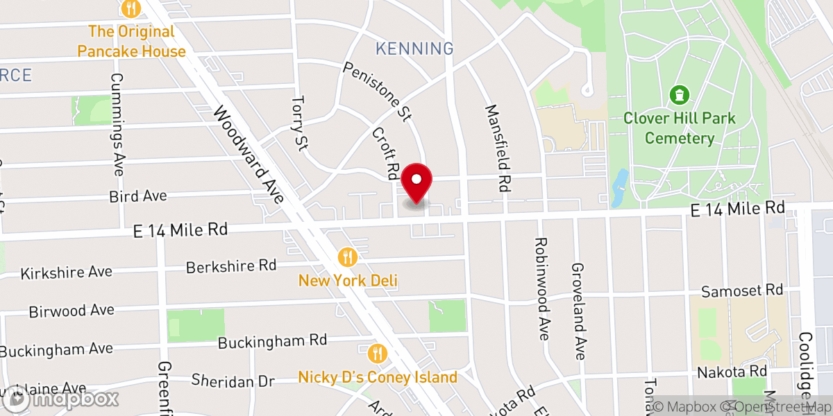 Map showing location of Embury United Methodist Church