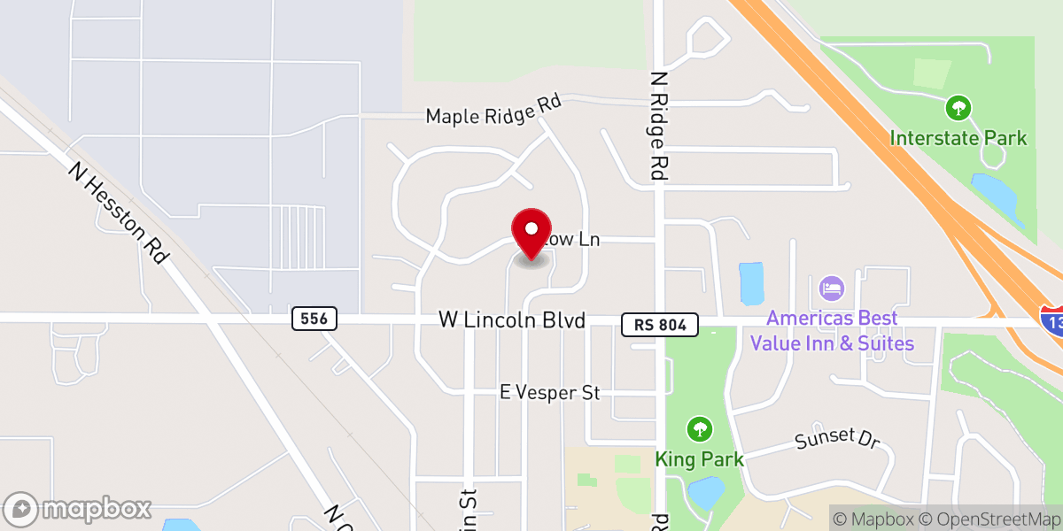 Map showing location of Whitestone Mennonite Church