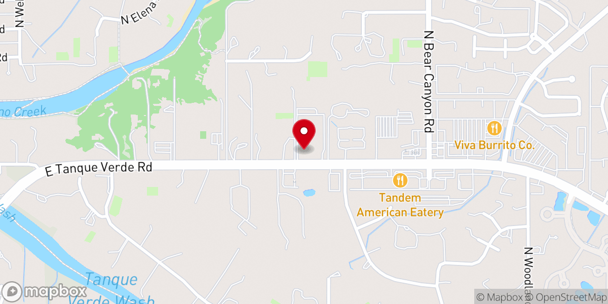 Map showing location of Tanque Verde Lutheran Church
