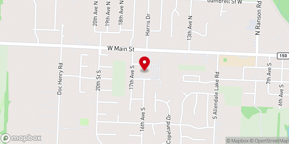 Map showing location of Fellowship Church - Greenwood Campus