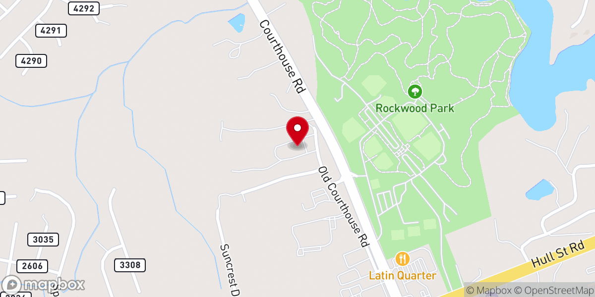 Map showing location of Clover Hill Baptist Church