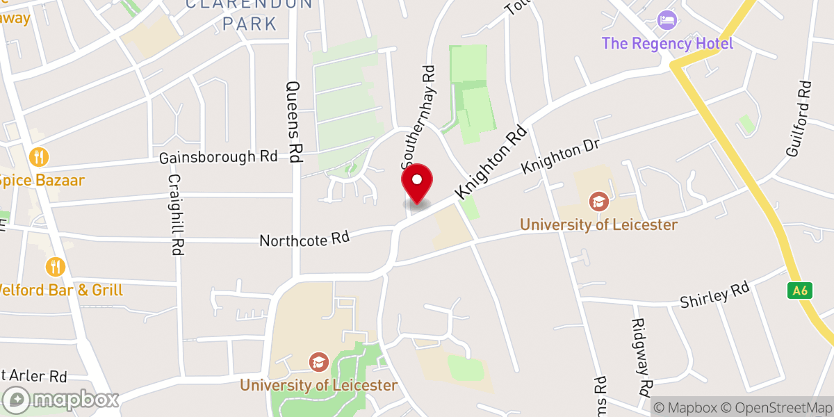 Map showing location of St Thomas More's Church Leicester