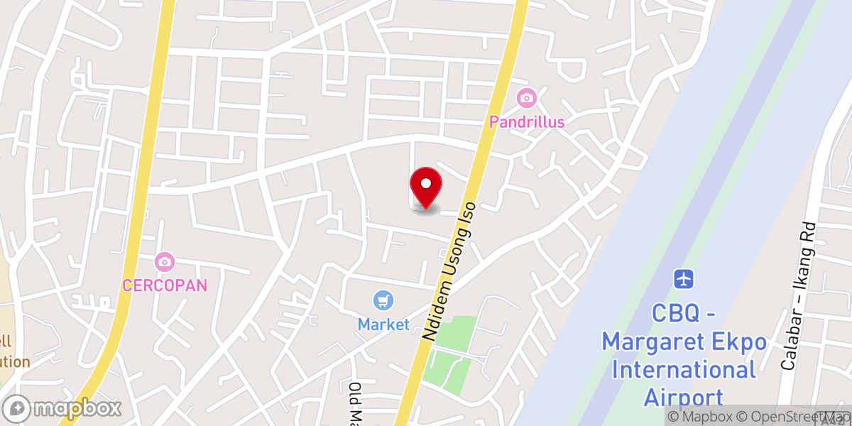Map showing location of New Dawn Baptist Church, Calabar