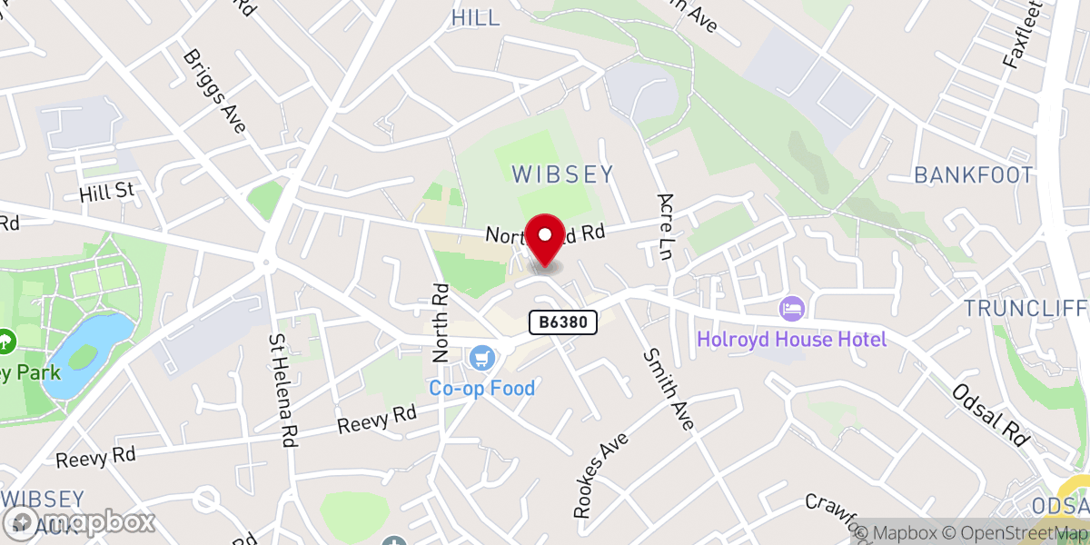 Map showing location of Wibsey Methodist Church
